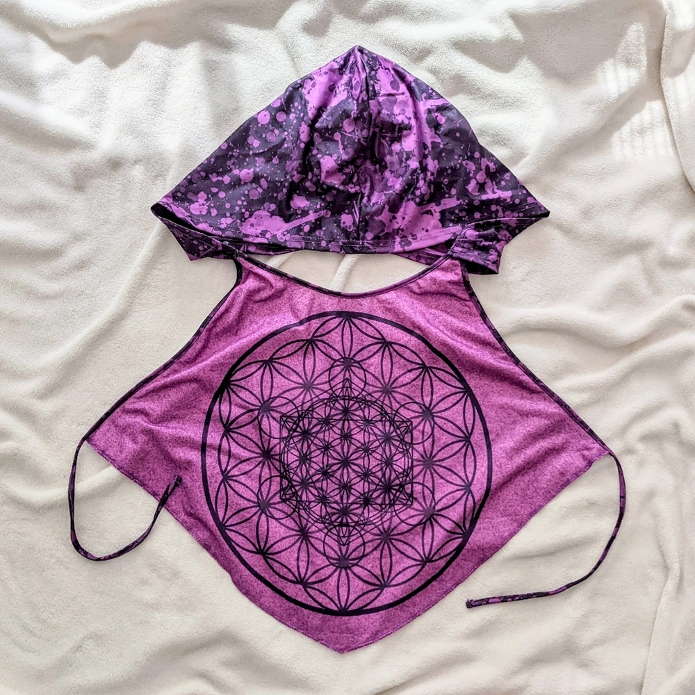 iHeartRaves Purple Crop Top with Hood